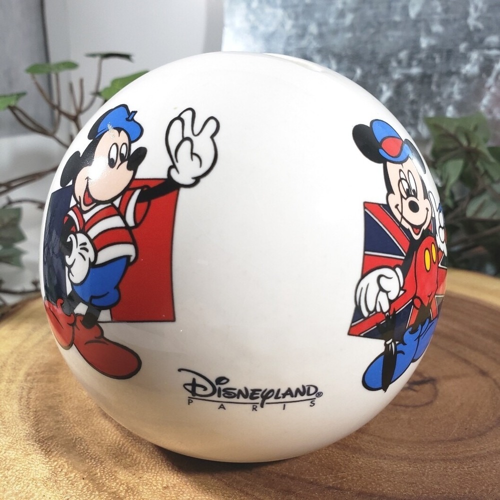 Very Rare Disneyland Paris Round Mickey Mouse Bank with Four Mickey characters